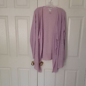 Lavender Open-Front Cardigan with Flowing Silhouette